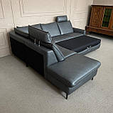 Новий шкіряний розкладний диван, фото 5