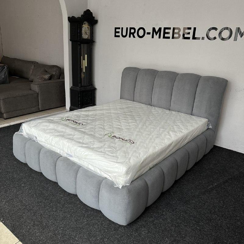 Нове ліжко з нішею тканина велюр, фото 1