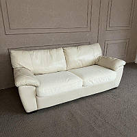 Прямий шкіряний диван б/в
