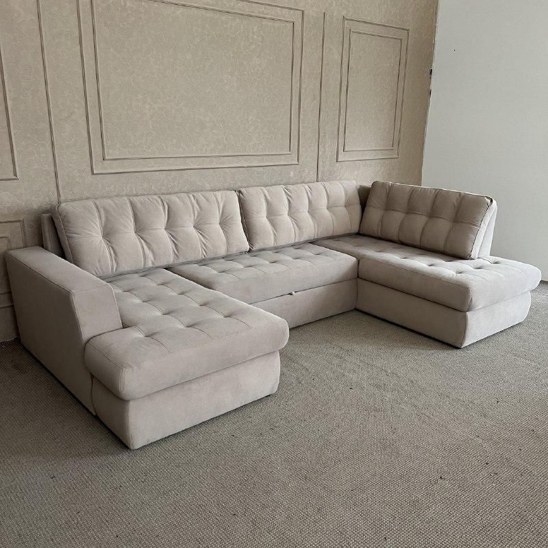 Розкладний диван п-подібний в тканині, фото 1