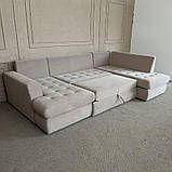 Розкладний диван п-подібний в тканині, фото 3