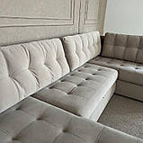 Розкладний диван п-подібний в тканині, фото 4