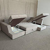 Розкладний диван п-подібний в тканині, фото 5