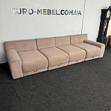 Новий прямий великий розкладний диван в тканині, фото 8