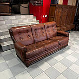 Прямий шкіряний диван б/в Голандія, фото 3