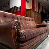 Прямий шкіряний диван б/в Голандія, фото 7