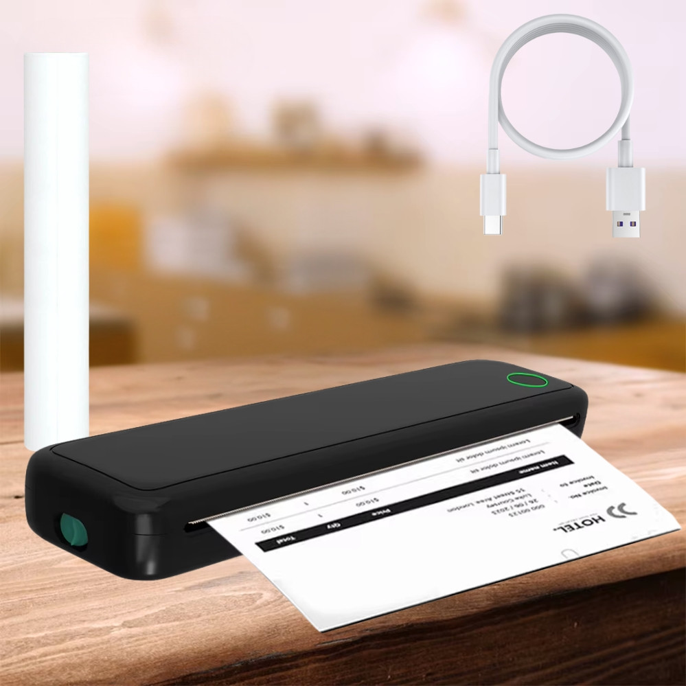 Бездротовий термопринтер Mini А4 Printer акумуляторний Bluetooth мобільний міні принтер iOS Android
