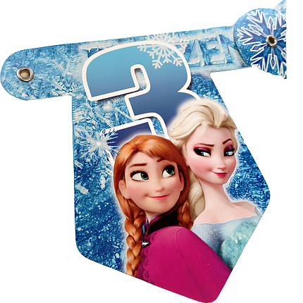 Гірлянда розтяжка паперова Frozen Холодне Серце З Днем Народження, фото 1