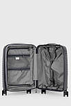 Маленька пластикова валіза ручна поклажа Three Birds 2024-17-11S сіра, фото 6
