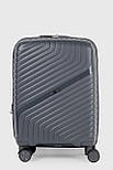 Маленька пластикова валіза ручна поклажа Three Birds 2024-17-11S сіра, фото 2
