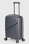 Маленька пластикова валіза ручна поклажа Three Birds 2024-17-11S сіра, фото 3