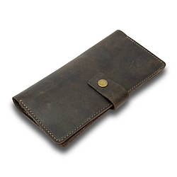 Гаманець на кнопці шкіра-крейзі коричневий FR27