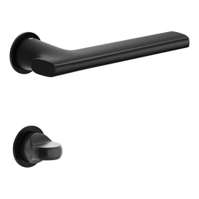 Ручка DND SAN, Unico з накладкою під  WC, чорний  (к-т)