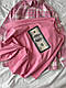 Базова літня жіноча трендова бавовняна MONEY вільна подовжена рожева футболка 42-46 Туреччина, фото 4