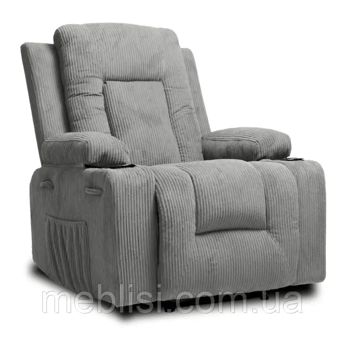 Масажне крісло Masujący BOX Sztruksowy, вельвет: Сірий (MEBEL ELITE) ME.BOX2/P/SZTR/FW
