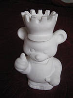 Гіпсова фігурка Ведмідь в короні для розфарбовування і декорування