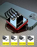 Mini Power Bank 30000mAh чотирипровідний  надшвидкий зарядний пристрій чорний, фото 6