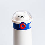 Термос дитячий 500 мл з напувалкою трубочкою "Ведмідь" Синій, фото 2