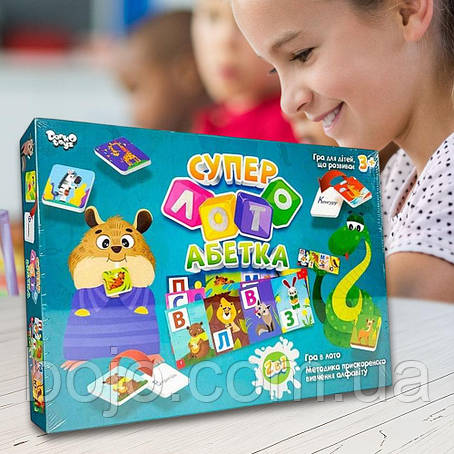 Настільна гра "Суперлото Алфавіт" Danko Toys СЛА-01U (українська мова), фото 1