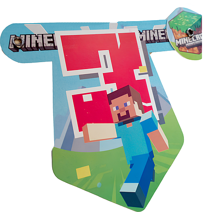 Прапорці паперові Майнкрафт Minecraft З Днем Народження | Різнокольоровий, фото 1