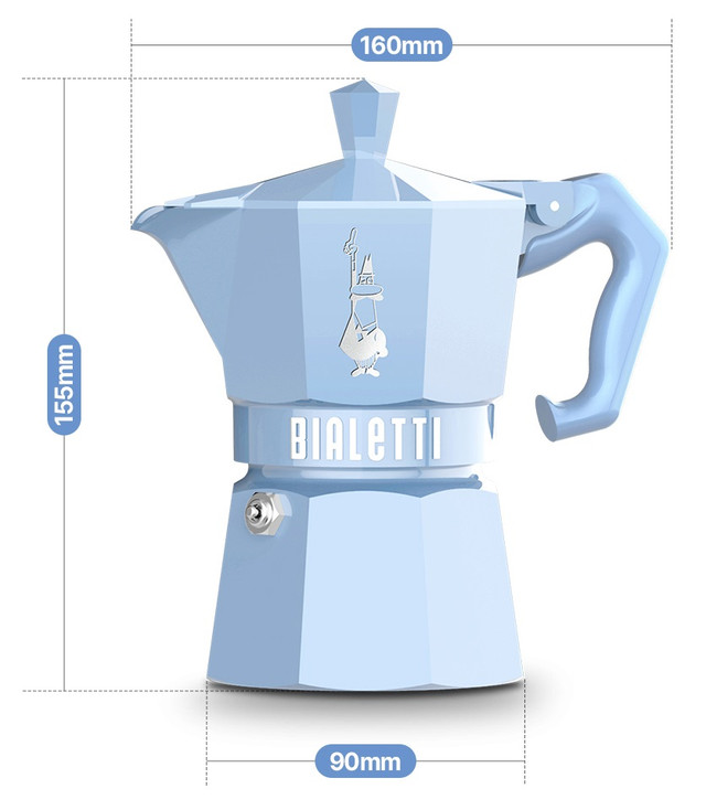 Гейзерная кофеварка Bialetti Moka Exclusive 130 мл. 3 чашки Blue Гейзерная кофеварка Bialetti Moka Exclusive 130 мл. 3 чашки Blue