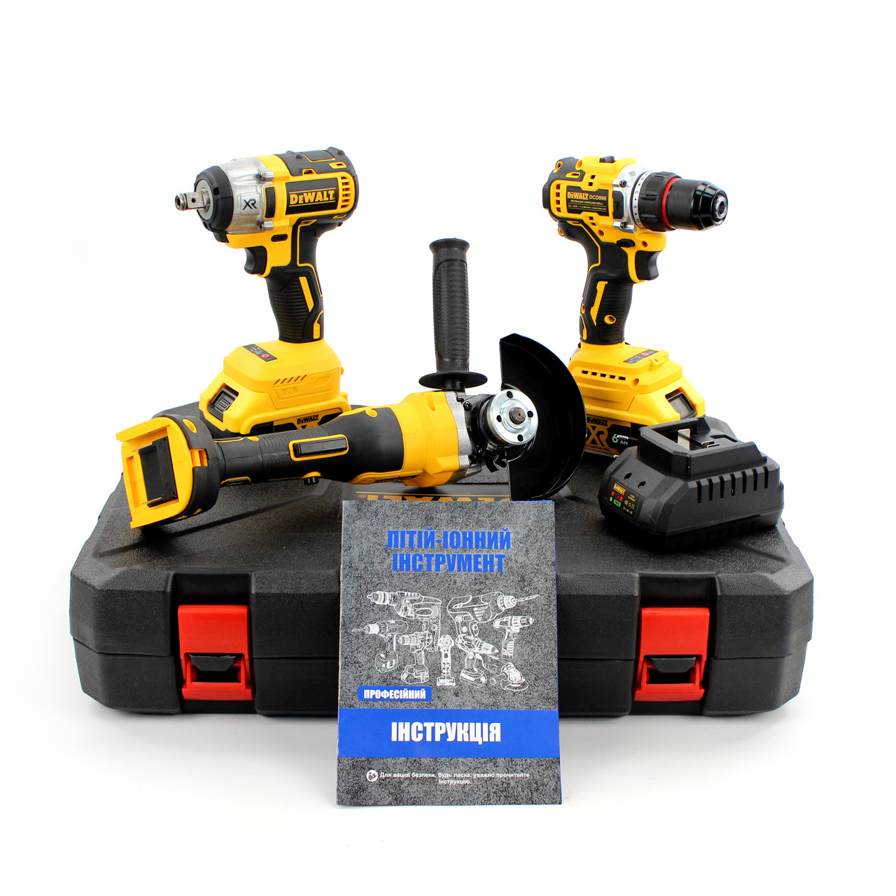 Набір 3в1 АКБ DeWalt 36V (Шуруповерт DCD996 + Болгарка DCG409 + Гайковерт DCF922) Набір 3в1 Деволт