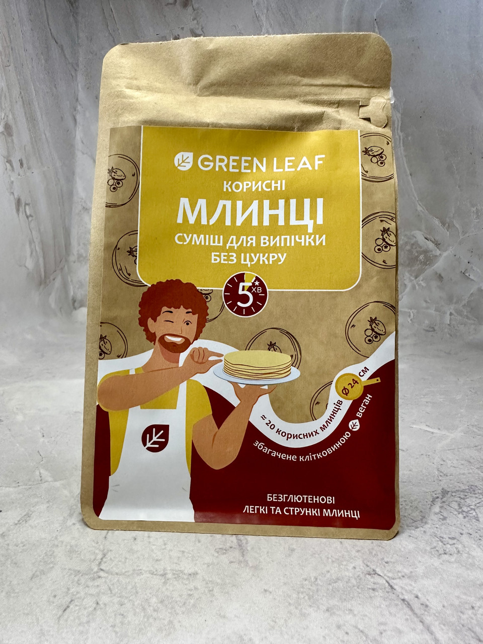 Суміш для приготування Корисних Млинців без цукру Green Leaf, 300г