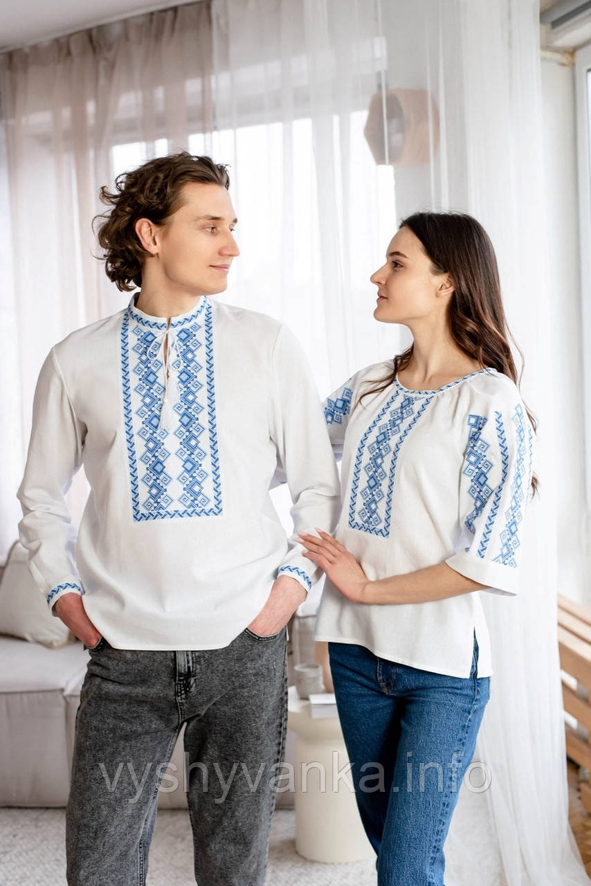 Парні вишиванки на білій бавовні, арт. 4656+4267