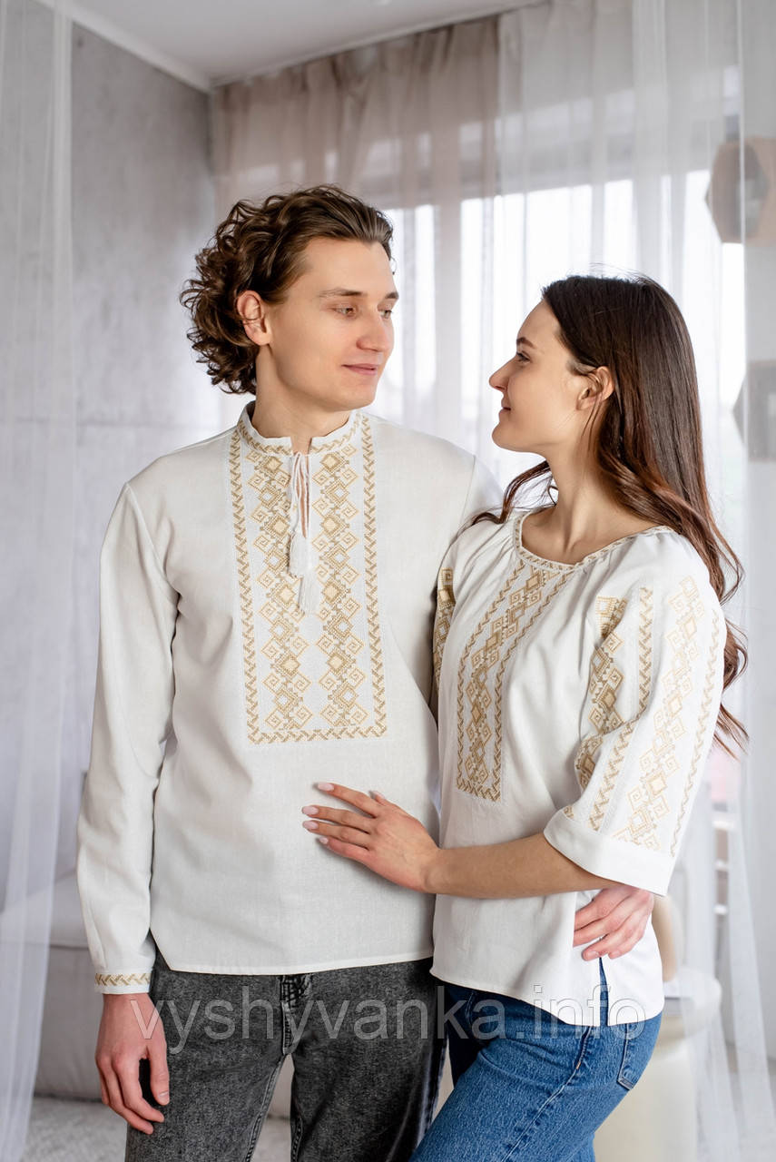 Парні вишиванки на білій бавовні, арт. 4657+4268