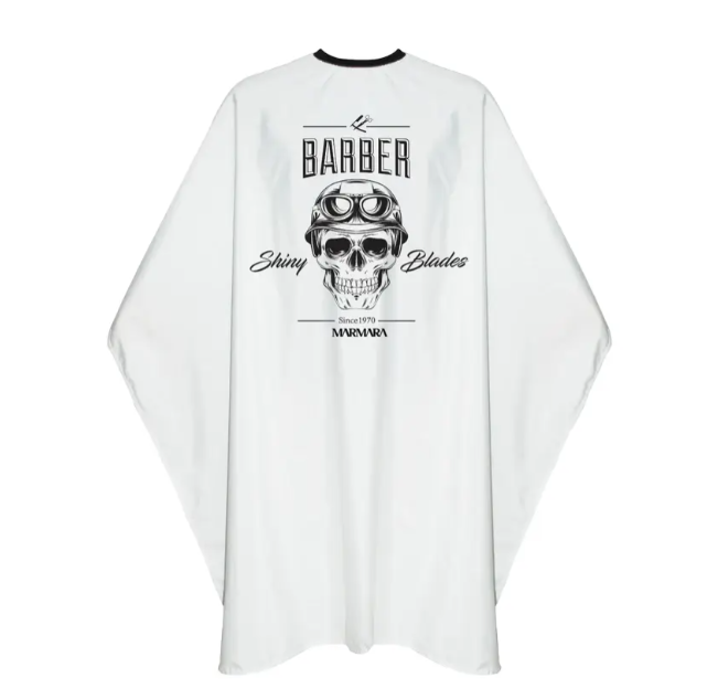 Накидка перукарська Marmara Barber Cape White Barber Skull, фото 1
