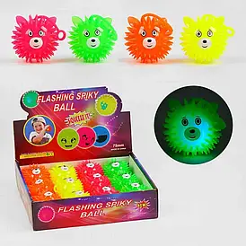 М`яч стрибун C 60502 4 кольори, підсвічування, пискавка, тваринка