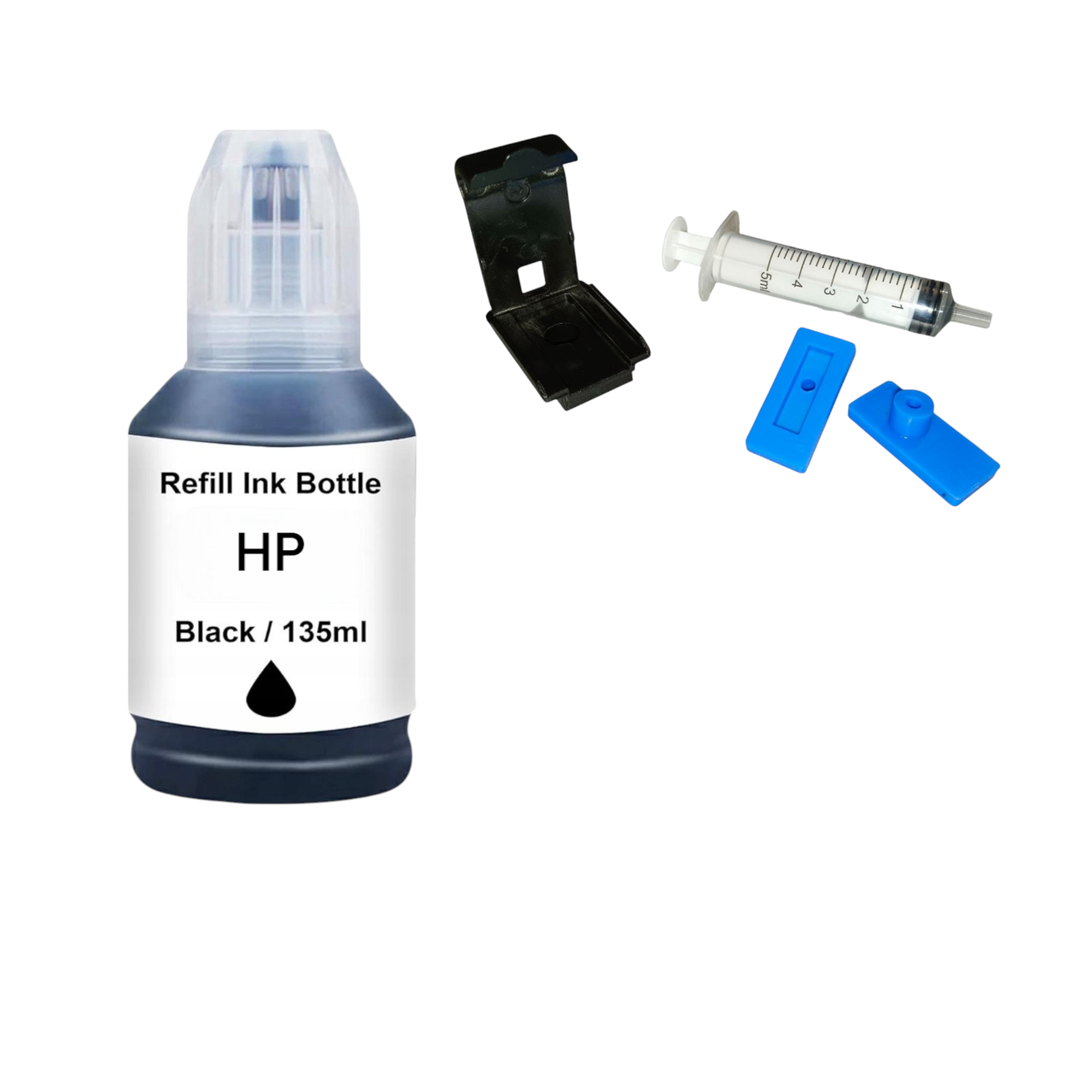 Чорнило для заправки струменевих картриджів HP 121 і 122 / HP 140 і 141 / HP 301 і 302 / HP 305 + кліпса з насадками