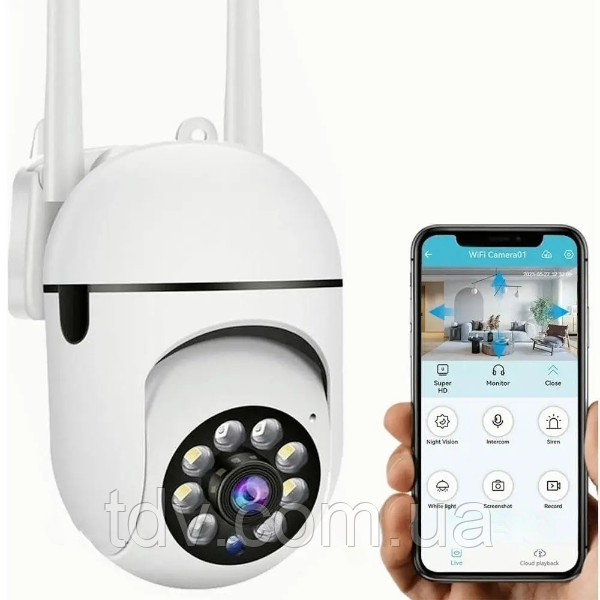 Бездротова камера спостереження, 2Мп, Full HD, NJ PRO, поворотна Wi-Fi камера, з керуванням через телефон
