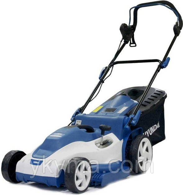 Газонокосарка електрична з регулюванням висоти Hyundai (1800 Вт / висота скошування 25-75 мм / травозбірник 35л), фото 1