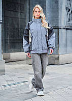 Куртка Жіноча Демісезонна Стаф Світло-сіра Та Темно-сіра Оверсайз Staff Co Gray & Dark Gray Shopingo