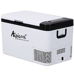 Компресорний автохолодильник Alpicool K25 (25 літрів) - Охолодження до -20℃. Живлення 12, 24, 220 вольт, Білий