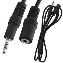 Шнур аудіовідео TCOM, штекер 3.5 стерео — гніздо 3.5 стерео, Ø 4 мм, 1.5 м