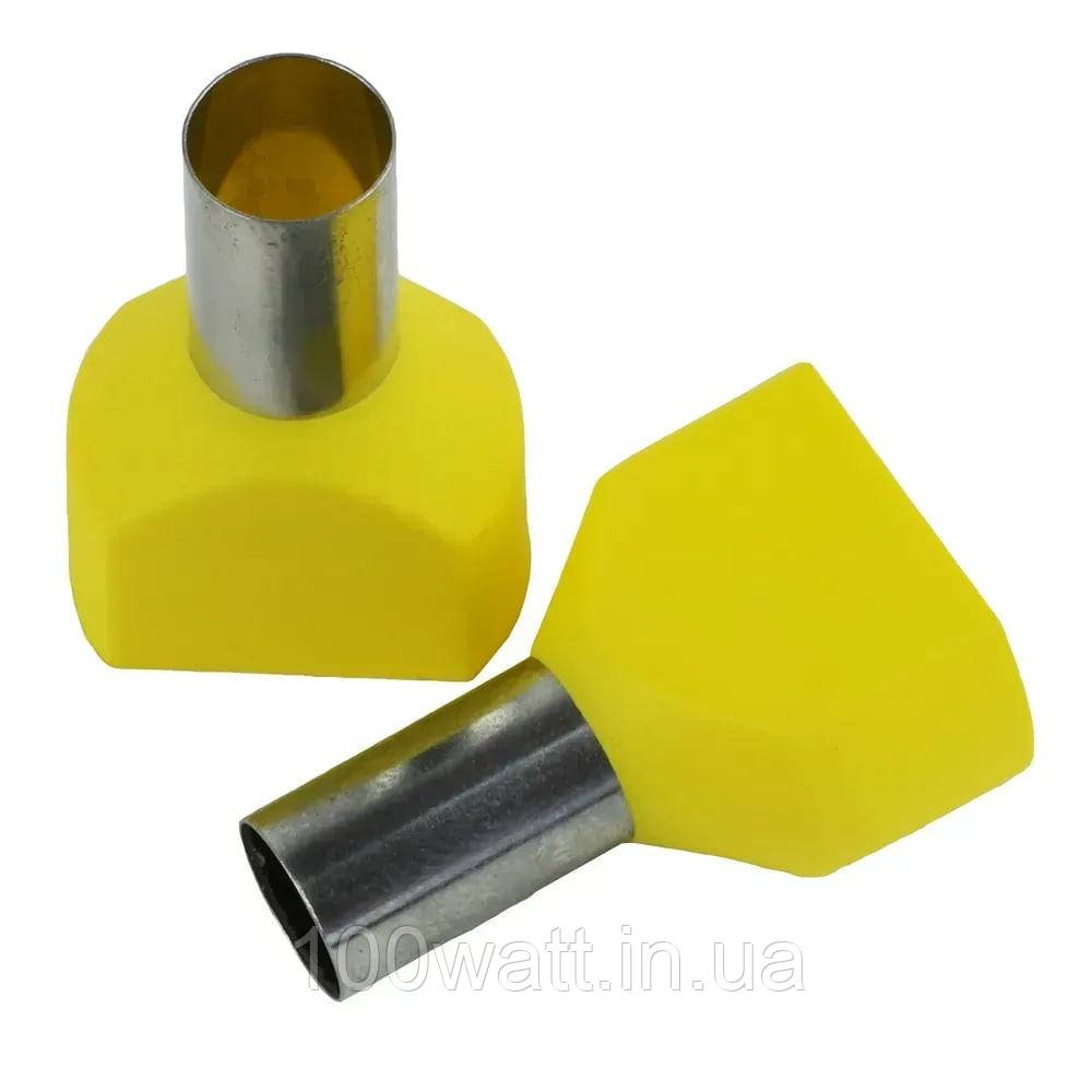 Наконечник ізольований втулковий ENERGIO TE 2х16мм2 14мм жовтий (100шт) 52613, фото 1