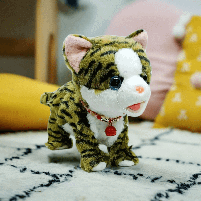 Смугастий котик (22 см) - Інтерактивна іграшка на батарейках, фото 10