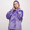 Плед толстовка з капюшоном (100х80см) HUGGLE HOODIE, Фіолетовий / Плед-худі / Оверсайз толстовка плед з капюшоном, фото 9