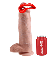 Великий фаллоїмітатор (гігант) 31 см*5,2 см Cock 12 Inch With Balls Light skin tone, Кіберкожа, преміумсерія!