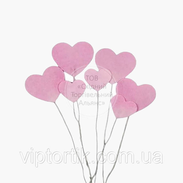 Набір вафельних топерів "Серця рожеві" 7 шт., фото 1