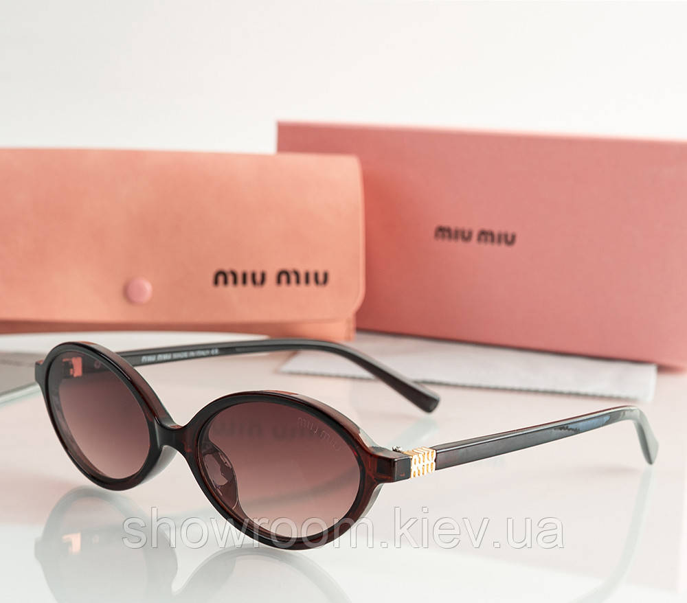 Жіночі сонцезахисні брендові окуляри Miu 2022 brown