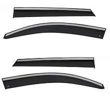 Дефлектори вікон (вітровики) для з хром полосою Hyundai Tucson 2015-2021, 4шт, SunPlex, на скотчі