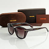 Жіночі брендові сонцезахисні окуляри TF (05260) polaroid коричневі, фото 2