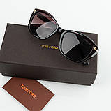 Жіночі брендові сонцезахисні окуляри TF (05260) polaroid коричневі, фото 3