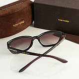 Жіночі брендові сонцезахисні окуляри TF (05260) polaroid коричневі, фото 4