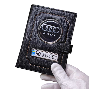 Портмоне з номером авто Audi, візитниця