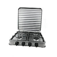 Настільна газова плита на 4 конфорки GRAY Газова плита під балонний газ переносна