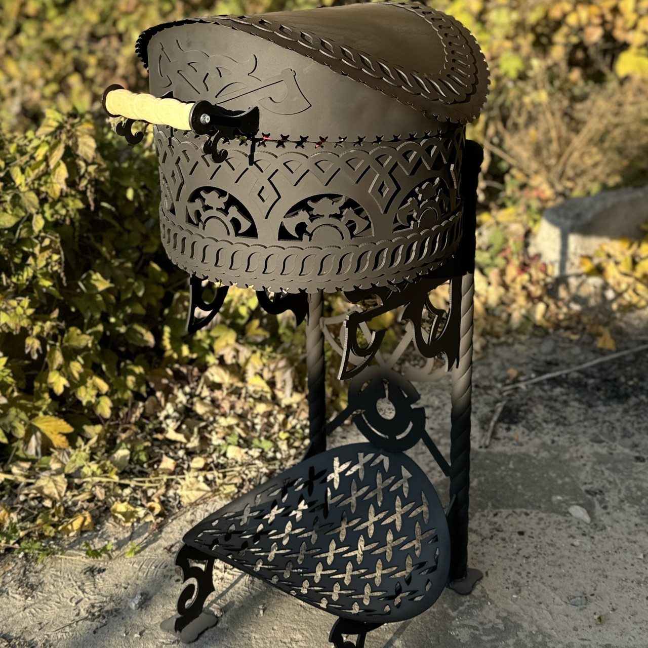 Мангал барбекю "Вікінг" з нержавіючою решіткою, сталь 4мм